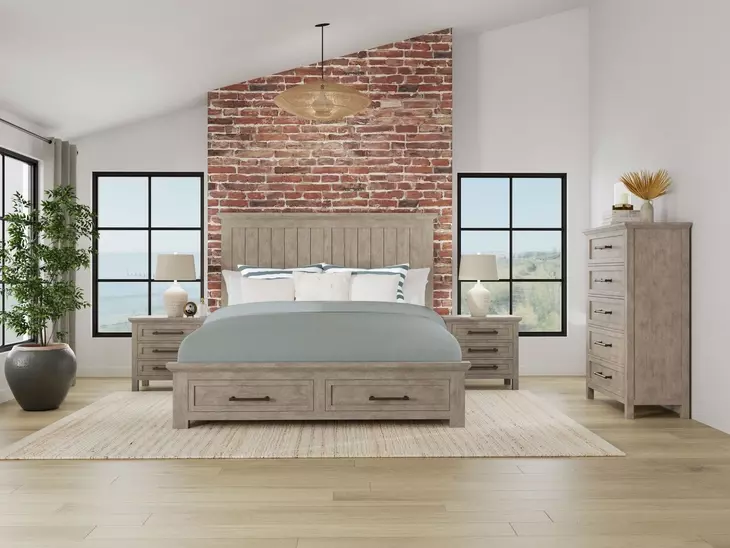 Bennett Frosted Gray Storage Panel Bedroom Set
