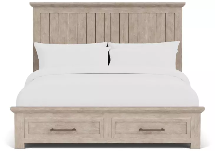 Bennett Frosted Gray King Storage Panel Bed
