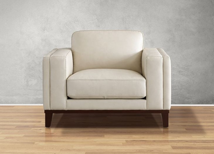 Axton Natural Leather Upholstered Accent Chair