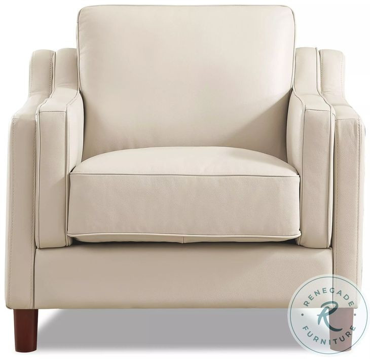 Isla Vanilla Leather Upholstered Accent Chair