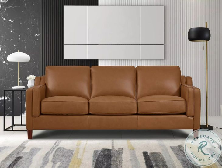 Isla Cognac Leather 84" Sofa