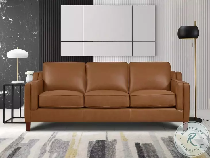 Isla Cognac Leather 84" Sofa