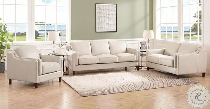 Isla Vanilla Leather Living Room Set