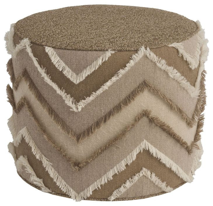 Silverado Brown Upholstered Round Waverly Swivel Ottoman