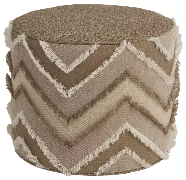 Silverado Brown Upholstered Round Waverly Swivel Ottoman