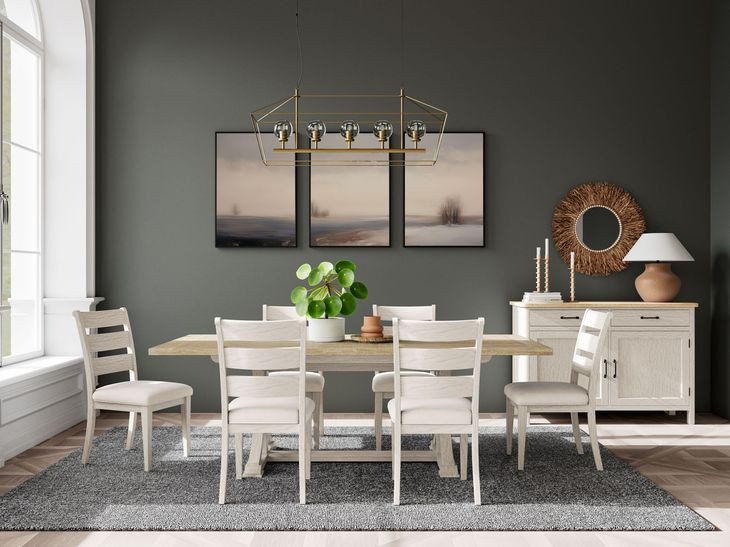 Glenndale Aged White and Wheat 90" Extendable Rectangular Dining Table