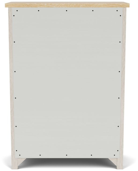 Glenndale Aged White and Wheat 5 Drawer Chest