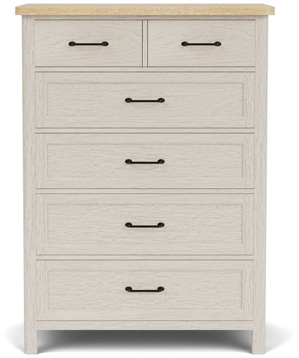 Glenndale Aged White and Wheat 5 Drawer Chest