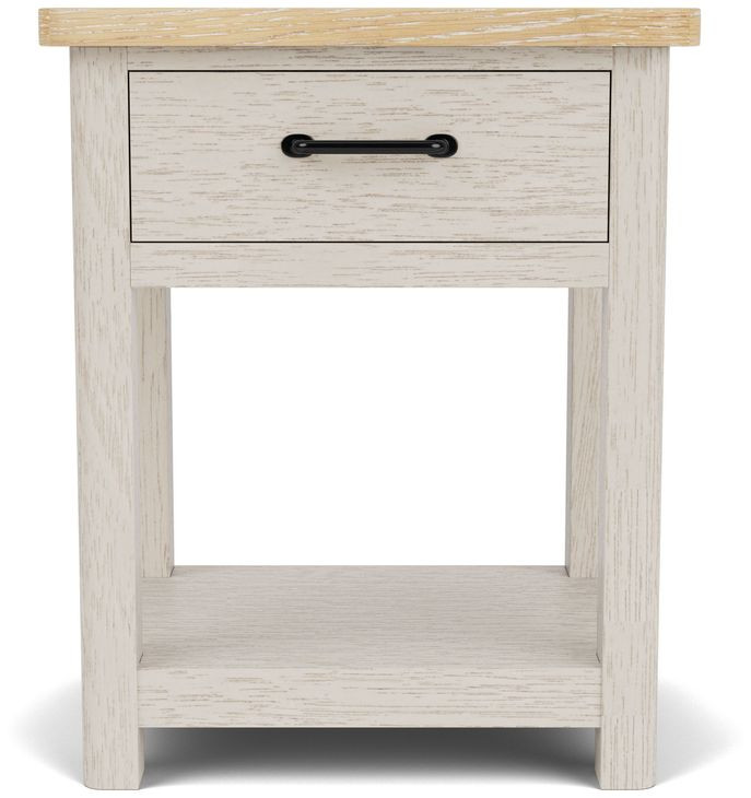 Glenndale Aged White and Wheat 1 Drawer Nightstand with USB Charging