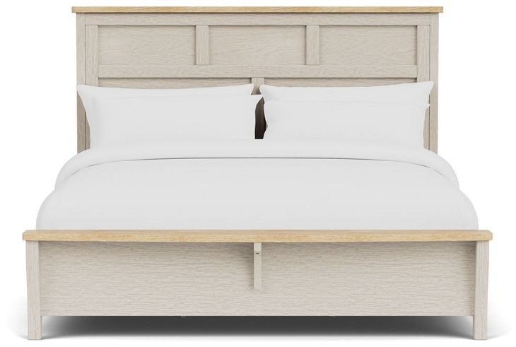 Glenndale Aged White Queen Panel Bed