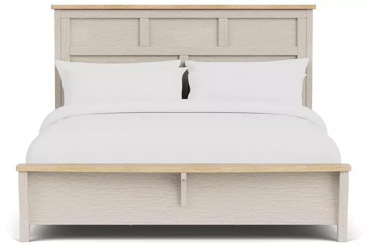 Glenndale Aged White Queen Panel Bed