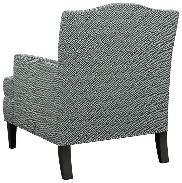 Walton Blue and White Upholstered Lounge Chair with Nailhead Trim