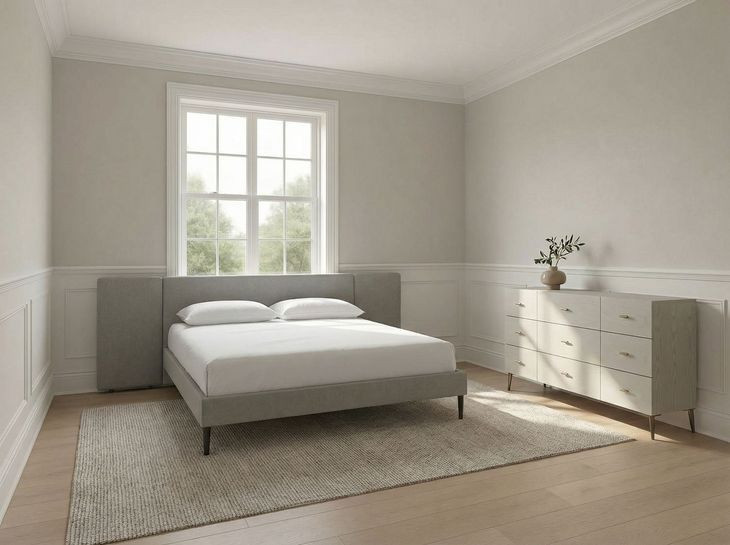 Zest Dark Gray Upholstered Wall Panel Bedroom Set