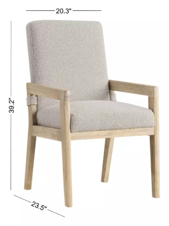Arcadia Gray Upholstered Arm Chair Set of 2