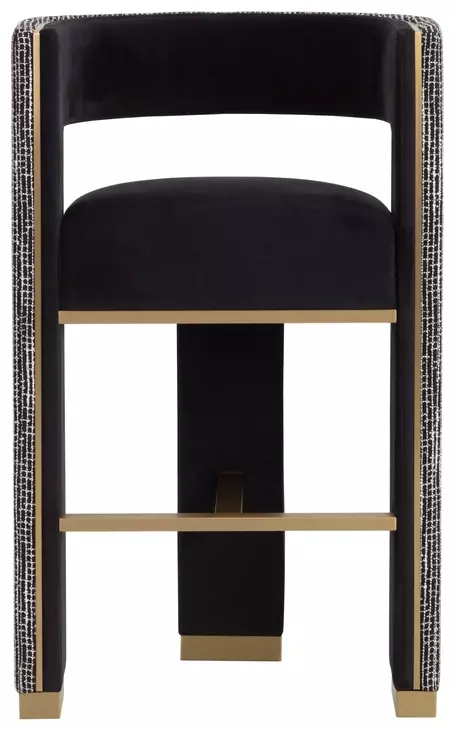 Adamina Abbington Black and Hobbes Night Upholstered Bar Stool
