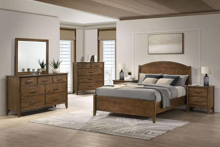 Andover Walnut 2 Drawer Nightstand with USB Charging