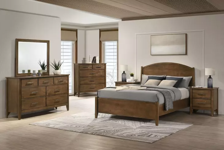 Andover Walnut 2 Drawer Nightstand with USB Charging