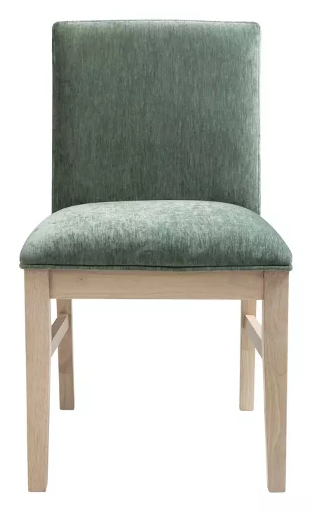 West End Sage Green and Natural Maple Upholstered Parson Side Chair Set of 2