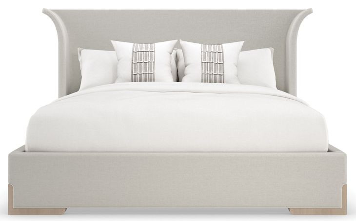 Beauty Sleep Woodland Gray Queen Upholstered Panel Bed