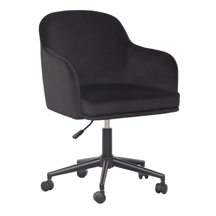 Sydney Black Performance Fabric Upholstered Swivel Desk Chair