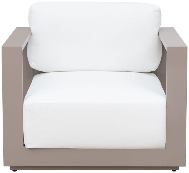 Ornelle Stinson White Performance Fabric Upholstered Outdoor Armchair