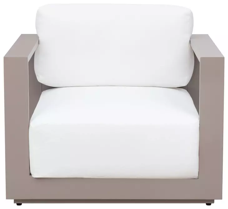 Tavira Stinson White Performance Fabric Upholstered Outdoor Arm Chair