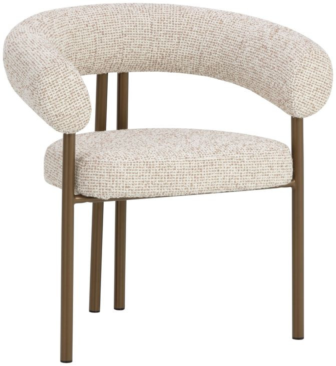 Nova Noah Ecru Performance Fabric Dining Arm Chair