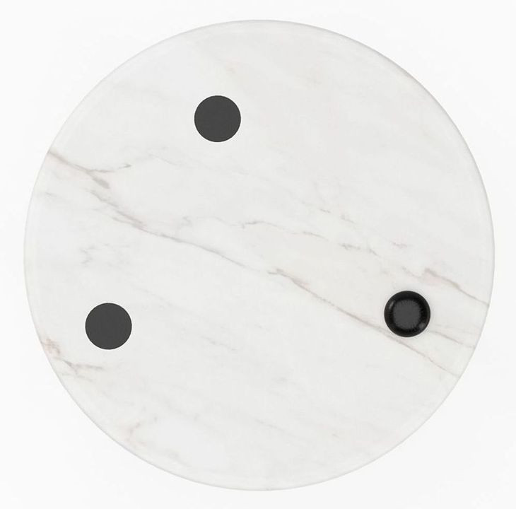 Madera White Round Guangxi Marble Top Small Spot Table