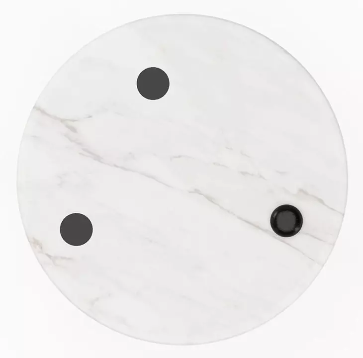 Madera White Round Guangxi Marble Top Small Spot Table