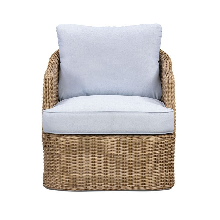 Axel Blue Performance Fabric Upholstered Outdoor Accent Chair