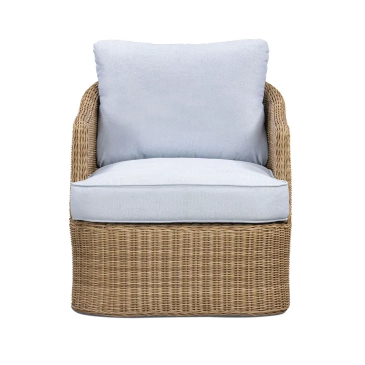Axel Blue Performance Fabric Upholstered Outdoor Accent Chair