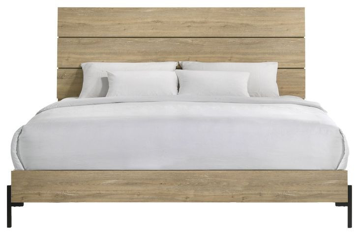 Newhall Vintage Oak Melamine King Panel Bed