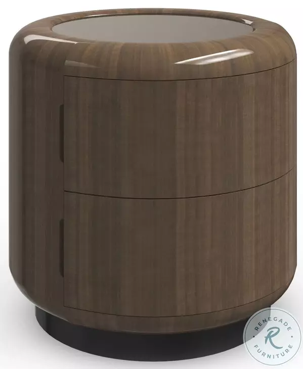 Gelee Caramello Gloss 2 Drawer Round Accent Table