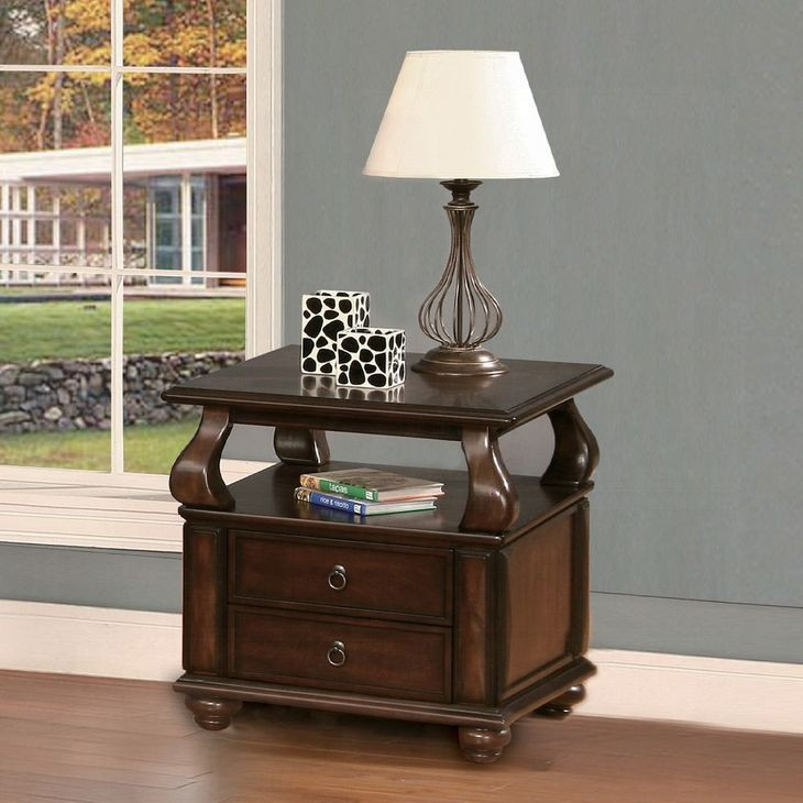 Amado Walnut Rectangular End Table