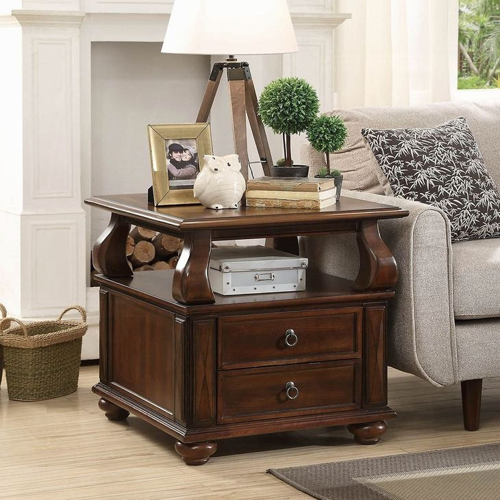 Amado Walnut Rectangular End Table