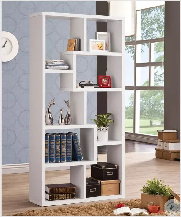 800136 White Bookcase