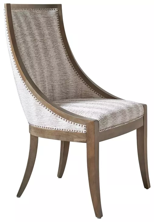 Chamberlain Harbor Gray Upholstered Tides Dining Chair with Nailhead Trim