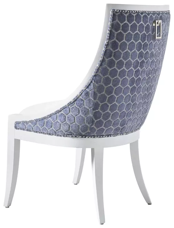 Chamberlain White Upholstered Dining Chair with Nailhead Trim