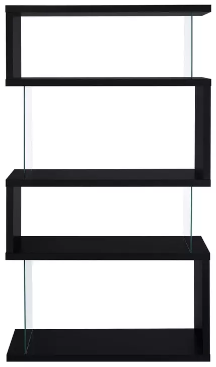 Emelle Black And Clear 4 Tier Bookcase