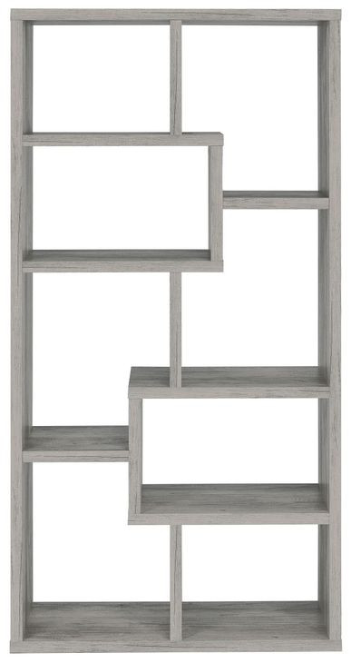 Theo Grey Driftwood 10 Shelf Bookcase