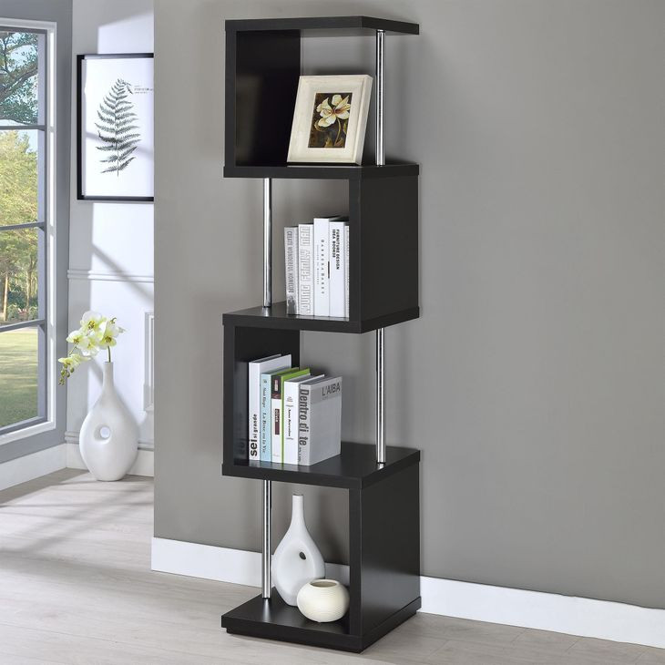 Baxter Black And Chrome Bookcase