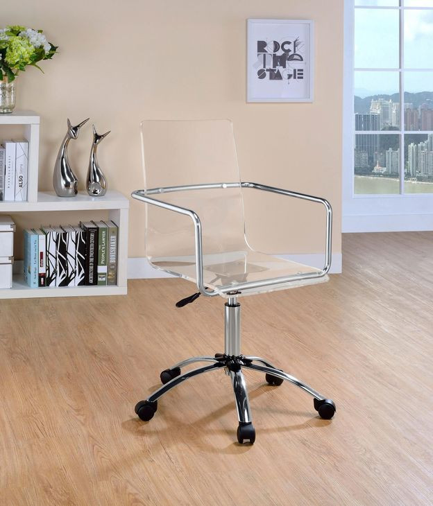 Amaturo Clear Acrylic Adjustable Office Chair