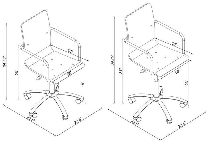 Amaturo Clear Acrylic Adjustable Office Chair