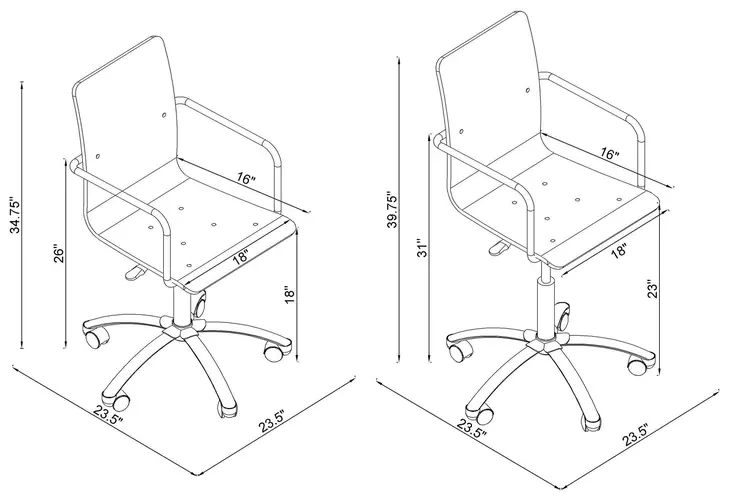 Amaturo Clear Acrylic Adjustable Office Chair