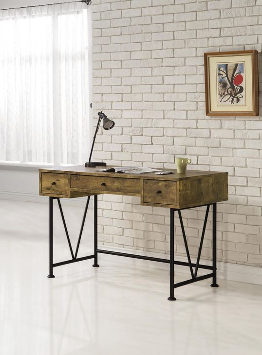 Analiese Antique Nutmeg and Black Writing Desk
