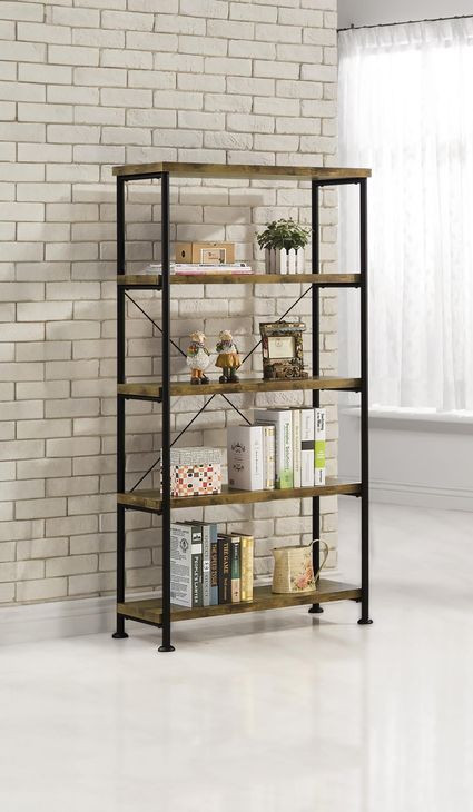 Analiese Antique Nutmeg and Black Bookcase
