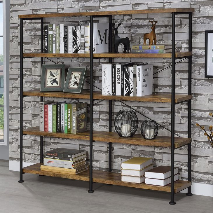 Analiese Antique Nutmeg and Black Large Bookcase