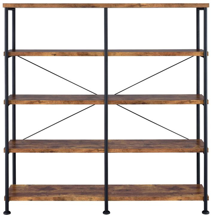 Analiese Antique Nutmeg and Black Large Bookcase