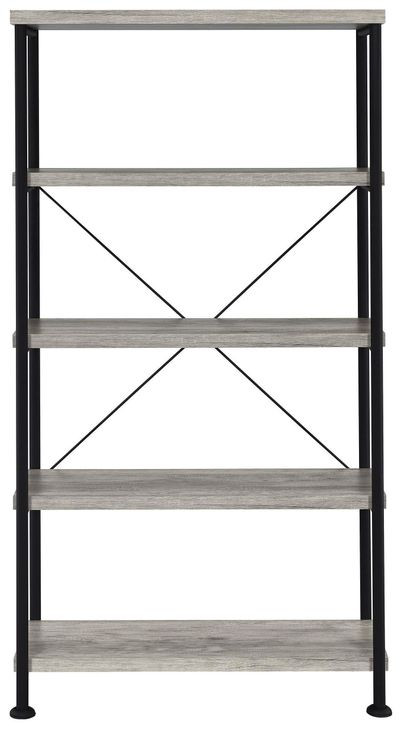 Analiese Gray Driftwood and Black 30" Bookcase