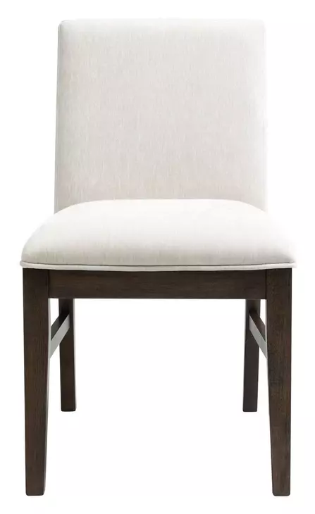 West End Ivory and Saddle Brown Upholstered Parson Side Chair Set of 2